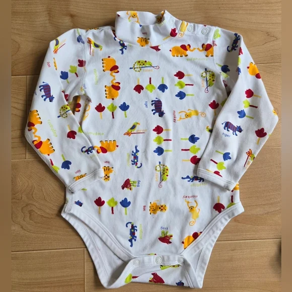 Set of 3 Hanna Andersson colorful long sleeved bodysuit onesies